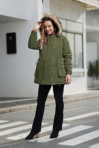 Maacie Maternity Winter Coat Baby Wearing Jacket 3 In 1 Outerwear - color: Army Green, size: X-Large