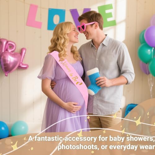 Mommy to Be Sash, Pink Baby Shower Sashes - color: Pink