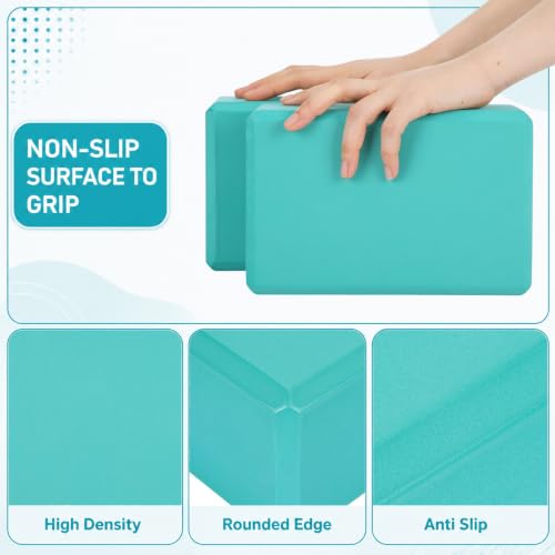 Wettarn 6 Pack EVA Yoga Blocks Bulk, Non Slip Pilates Brick - color: Bright Green