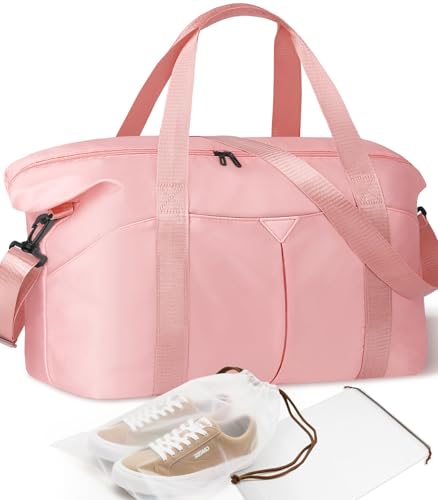 Duffle Bag for Travel with Trolley Sleeve, Gym Bag, Pink - color: Pink