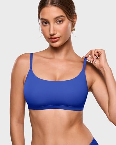 INLYRIC Women's Unlined Wireless Sports Bralette - color: Azure Blue, size: X-Small