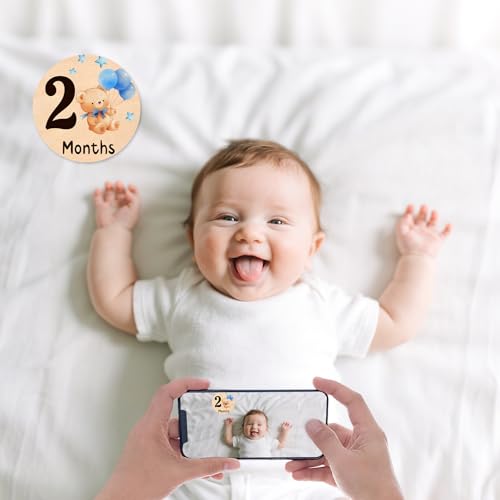 13Pcs Baby Monthly Milestone, Bear Monthly Milestone Cards Newborn Gift - color: Bear1