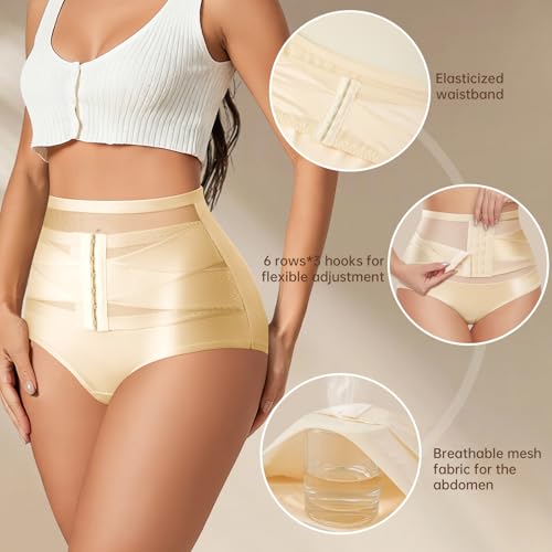 Women Tummy Control High Waisted Shapewear Seamless Faja Panties - size: Medium