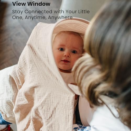 Konssy 2-Pack Muslin Nursing Cover Up for Breastfeeding Mom with Rigid Hoop - color: Cream, Brown