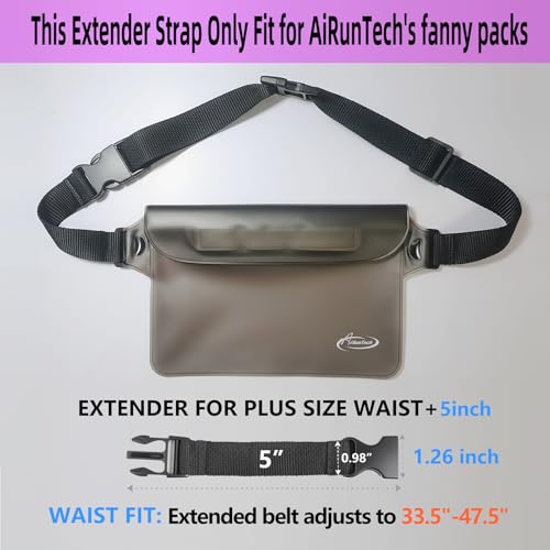 AiRunTech Extender Belt – Adjustable Strap Extension (2 Pack), Only Compatible with AiRunTech Waterproof Fanny Packs - size: 5 inches