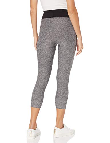 HUE Womens Under Belly Soft Knit Maternity Capri LeggingLeggings Pants - color: Black Space Dye, size: Small