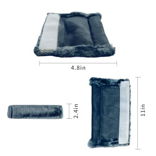 MOONET Universal Soft Faux Sheepskin Seatbelt Covers, 2 Pack (Dark Blue Grey) - color: Dark Blue Grey