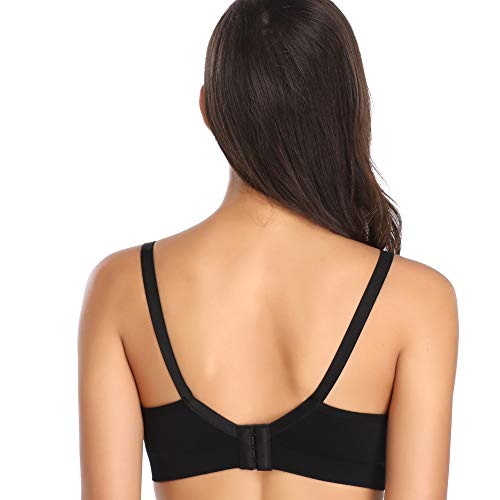 GXXGE Womens Seamless Nursing Bra for Breastfeeding Push Up Sleeping Wireless Maternity Bra - color: 3pcs (Black Beige Grey), size: Large
