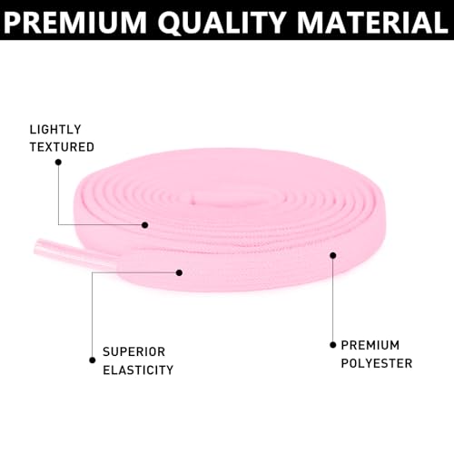 UamGlsob Elastic Flat No Tie Shoe Laces for Kids and Adults Sneakers - color: Pink-1