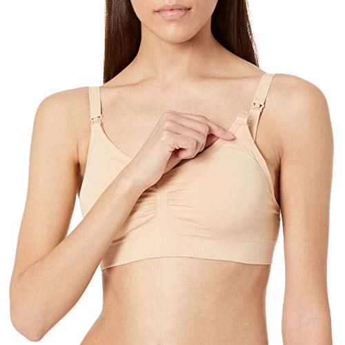 Lamaze Women's Single and Multi Pack Maternity Overnight Nursing Wide Shoulder Bra - color: Skin, size: Large