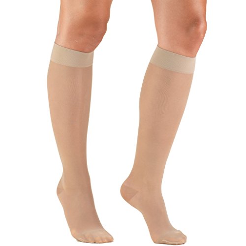 Truform Sheer Compression Stockings, 15-20 mmHg, Women's Knee High Length, 20 Denier, Nude, Medium - color: Nude, size: Medium (1 Pair)