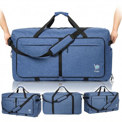 Bago Travel Duffle Bag for Women & Men. Extra Large Foldable Duffel Bags - color: SnowDepBlue, size: 140L