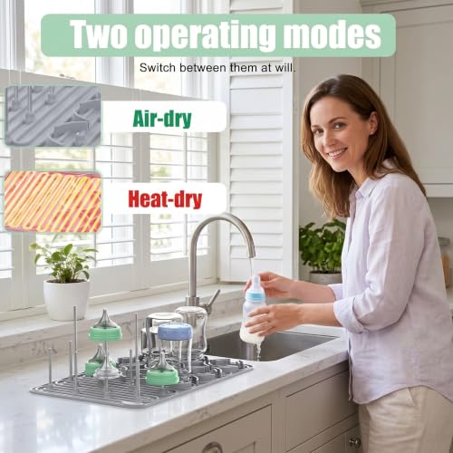 Bottle Drying Rack Electric Bottles Rack Dryer with Heating & Timer