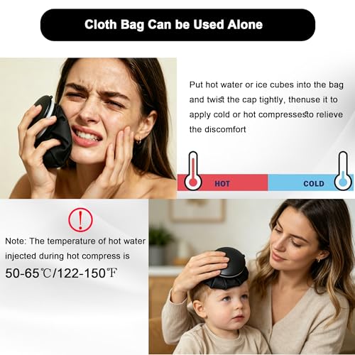 Reusable Ice Pack for Injuries Neck Cooler Ice Bags Hot Water Bag for Pain - color: Black