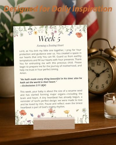 Pregnancy Prayer Cards - Pregnancy Gifts for Expecting Mom, First Trimester Essentials with Bible Verses, Weekly Development Milestones
