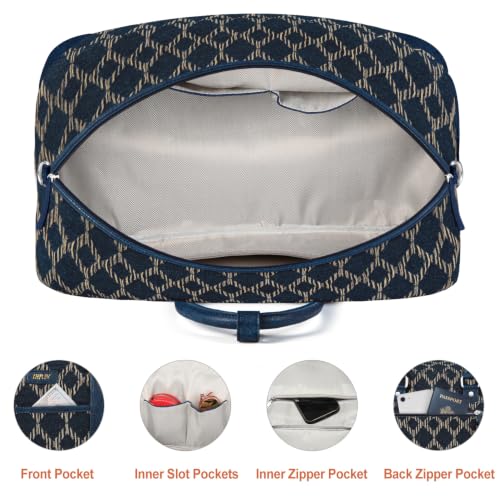 IBFUN Weekender Bags for Women, 3PCS Travel Set with Shoe Compartment 21.6 - color: A16-blue+blue