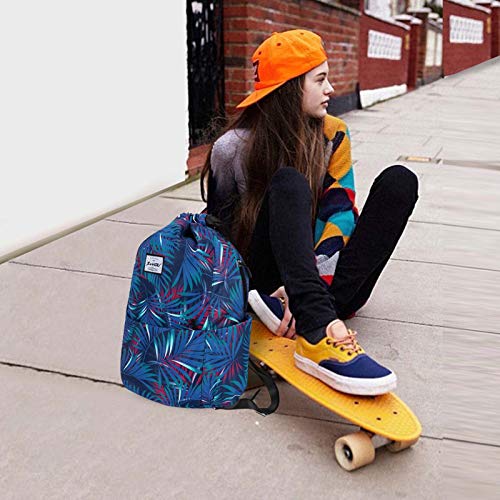XEYOU Drawstring Backpack Bag Sport Gym Sackpack Beach Cinch Bag - color: Colorful Leaves