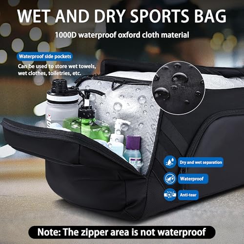 WOLFILIST Gym Bags for Men & Women - Duffle Bag with Shoe & Wet Compartment