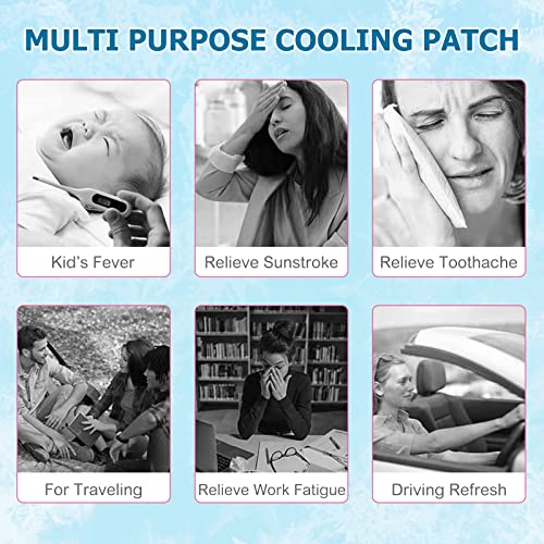 40 Pack Cooling Patches for Migraine & Headache, Outdoor Sports Heat Relief - size: 40pcs