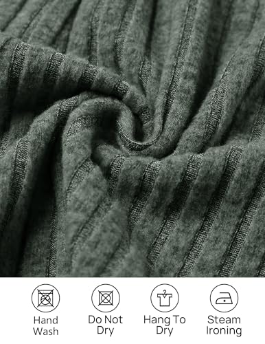 CzzzyL Womens Nursing Fall Dresses Square Neck Knit Sweater with Pockets - color: Deepgreen, size: Small