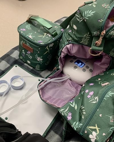 Sarah Wells Lizzy Breast Pump Tote (Olive You) - color: Olive Floral