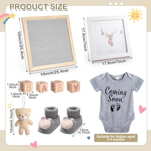 Canlierr 9 Pcs Pregnancy Announcement Set Baby Coming Soon Ideas, Gray - color: Gray