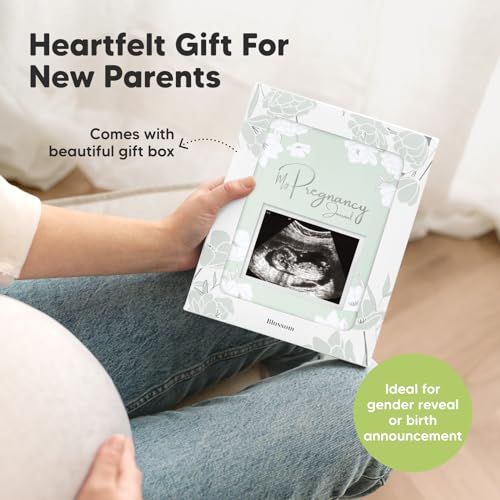 Pregnancy Journal, Pregnancy Announcements, 80 Pages Hard Cover Book (Sage) - color: Sage