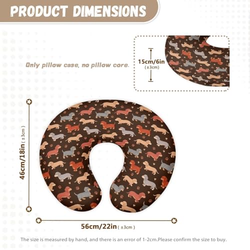 Brown Fox Pattern Nursing Pillow Cover, Woodland Style Pillow Slipcover, Wear Resistant Replacement Case for Baby Feeding Pillow, ONE - color: Brown Fox Pattern, size: 1 pack