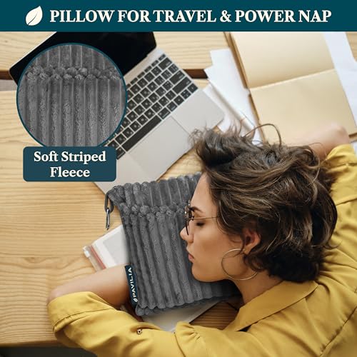 PAVILIA Travel Blanket Pillow, Soft Ribbed Fleece Airplane Blanket, Gray - color: Grey