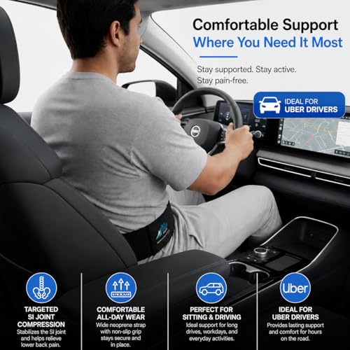 SI Belt - Enhanced Comfort Sacroiliac Joint Support Belt for Men & Women | Ideal for Sciatica & Lower Back Pain Relief | For Daily Use & Physical Activities (Small) - size: Small