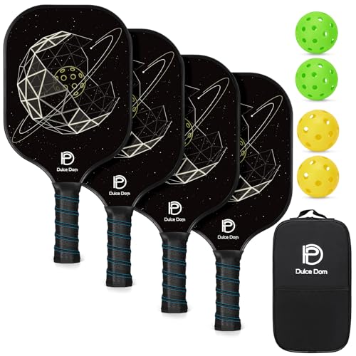 DULCE DOM Pickleball Paddles Set of 2/4 - USAPA Approved - color: Black*4