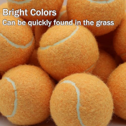 SHYUJAJIE Tennis Ball,20 Pack Practice Balls Bulk,Dog Balls with Mesh Bag - color: Light Orange