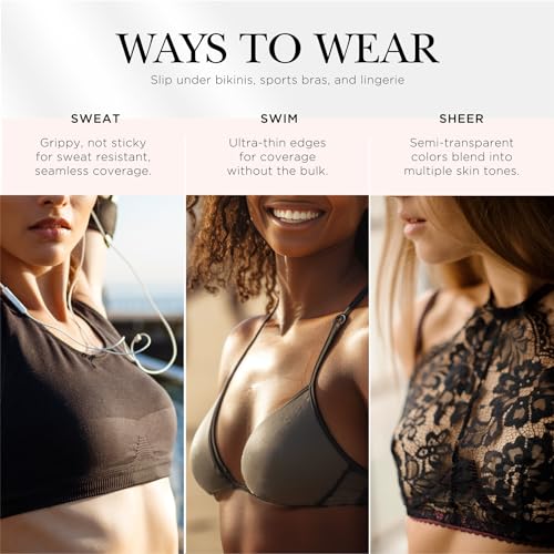 Nippies Non-Adhesive Silicone Nipple Covers, No Show Sports Bra Inserts - color: Caramel, size: Size 1 (Fits A-C Cups)