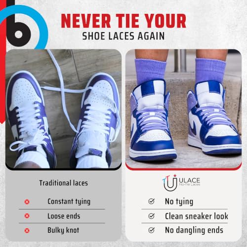 uLace Classic No-Tie Shoelaces - Elastic Shoe Laces for Sneakers - 14 Laces - color: Bright Purple