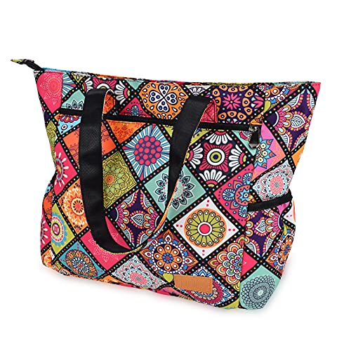 CLOUDMUSIC Shoulder Tote Bag For Nurses Teachers Work Gym Travel Beach Women With Large Capacity Waterproof - color: Bohemia Pattern 2