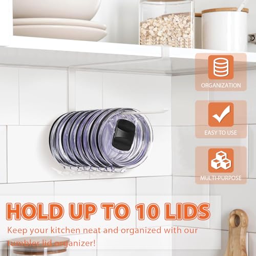 Tumbler Lid Organizer, Versatile Tumbler Lid Storage Holds 10 Lids, White - color: White, size: 1 Pack