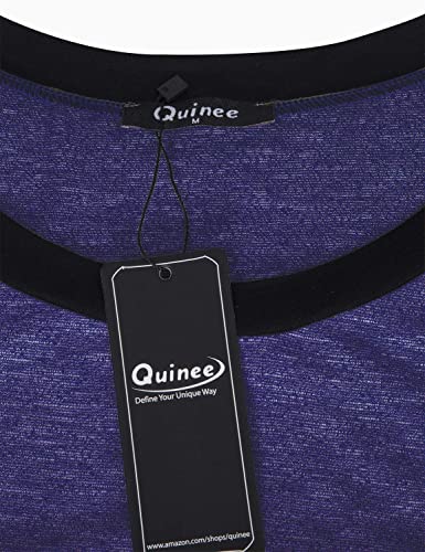 Quinee Womens Short Sleeve Maternity Nursing Tops Raglan Breastfeeding Shirts - color: Purple Black2, size: Small