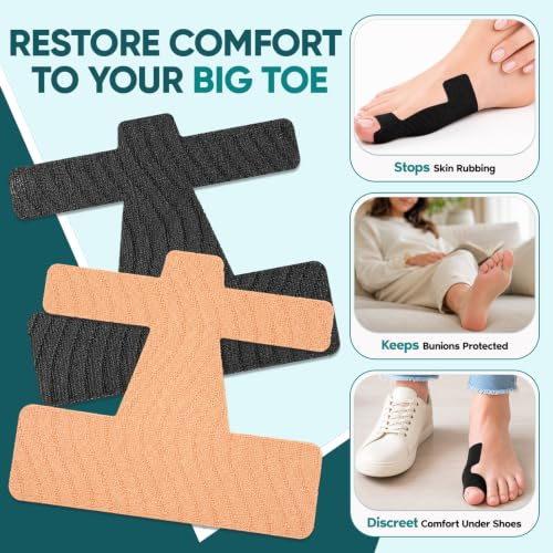TEAWOO Pre-Cut Kinesiology Tape for Bunion, 40PCS Bunion Corrector Tape