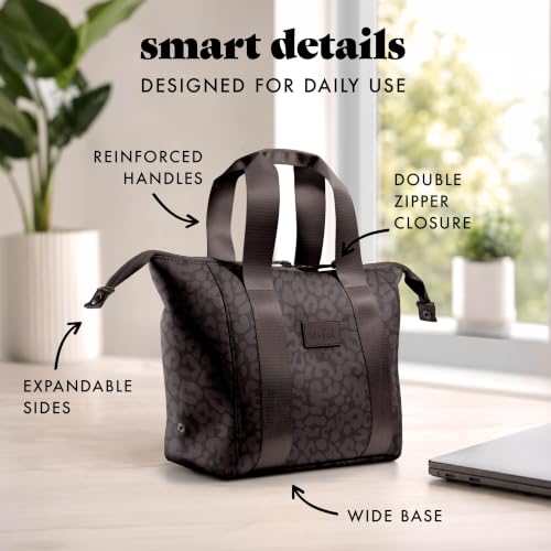 Fit & Fresh Remi Neoprene Lunch Bag for Women w/Ice Pack & Containers - color: Chocolate Feline Fine, size: One Size