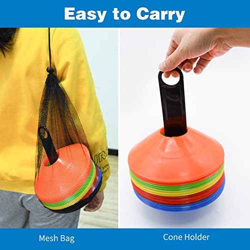 25/50/100pcs Disc Cones, Agility Soccer Cones with Carry Bag and Holder - color: 25pcs