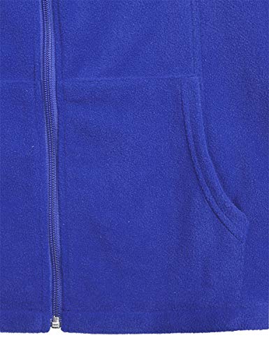 Hibelle Women's Outdoor Full-Zip Thermal Fleece Jacket with Pockets - color: 206-royal Blue, size: Medium