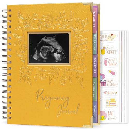 Clever Fox Pregnancy Journal, Expecting First Time Mom Planner Amber Yellow - color: Amber Yellow, size: 9" x 10.5" SonoFrame Edition