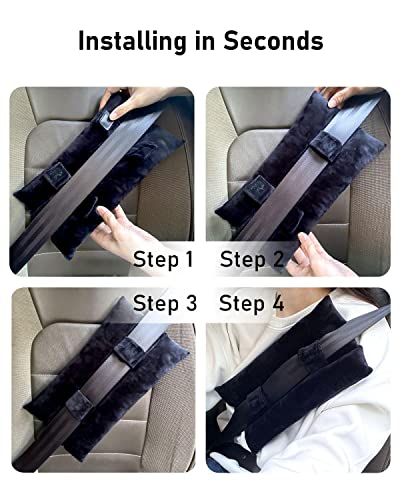 BELINOUS Seat Belt Pillows for Post Mastectomy Surgery (Black) - color: Black, size: Medium
