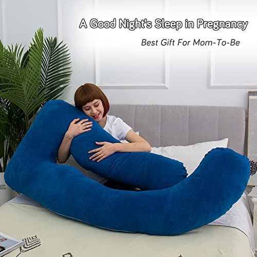 60 Inch Pregnancy Pillows for Sleeping (Blue) - color: Blue
