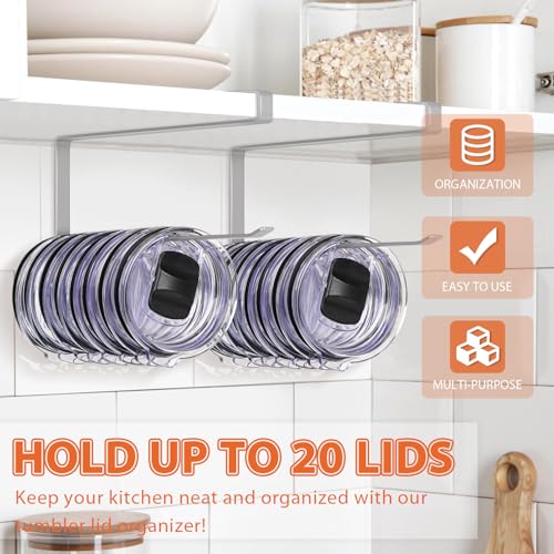 2 Pack Tumbler Lid Organizer, Versatile Tumbler Storage Holds 20 Lids Grey - color: Gray, size: 2 Pack