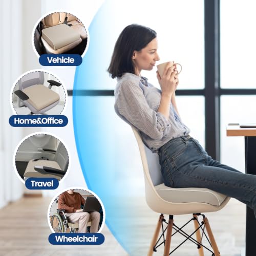 SweetSlubr Seat Cushion, Chair Pad, Memory Foam Tailbone Pain Relief - color: Beige, size: Large