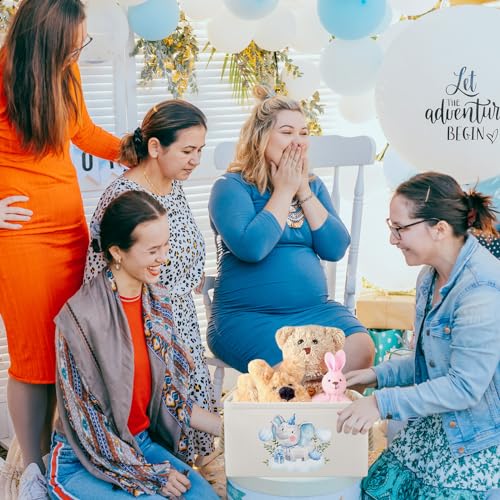Pickmesh Baby Shower Storage Basket with Gift Bags, Blue Elephant - style: Blue Elephant