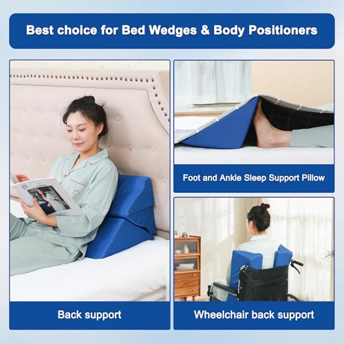 Fanwer Bed Wedges & Body Positioners (3 in 1) for Elderly,19.69",Blue - color: Blue