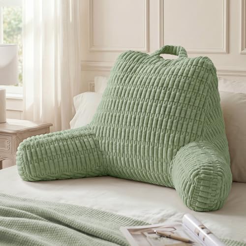 Blissful Diary Reading Pillow for Bed, Back Pillow Sitting Up, Sage Green - color: Textured Sage Green, size: Large(20inch)