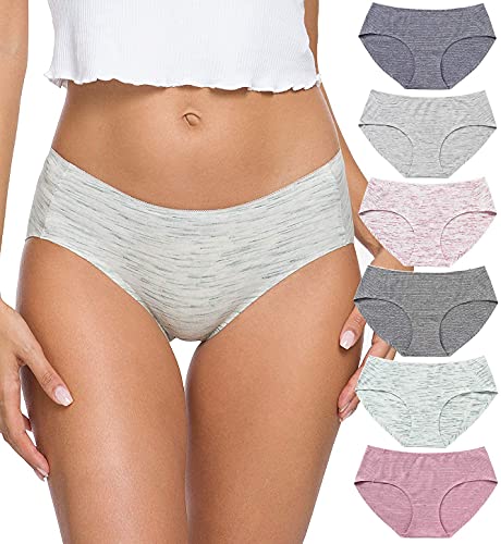 Wealurre Cotton Bikini Women's Breathable Panties Seamless Comfort Underwear - color: Stripe 2, size: X-Large